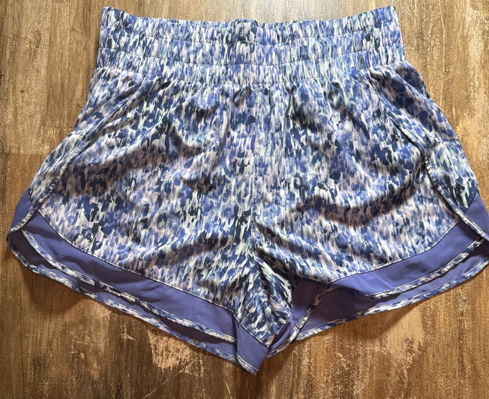 Athleta Mesh Racer Running Shorts 3.5” Purple Print Women’s S/P Lightweight